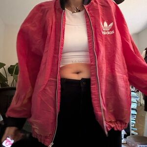 Adidas Pink and Black Track Jacket XL